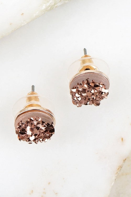 Rose Gold Druzy Earrings