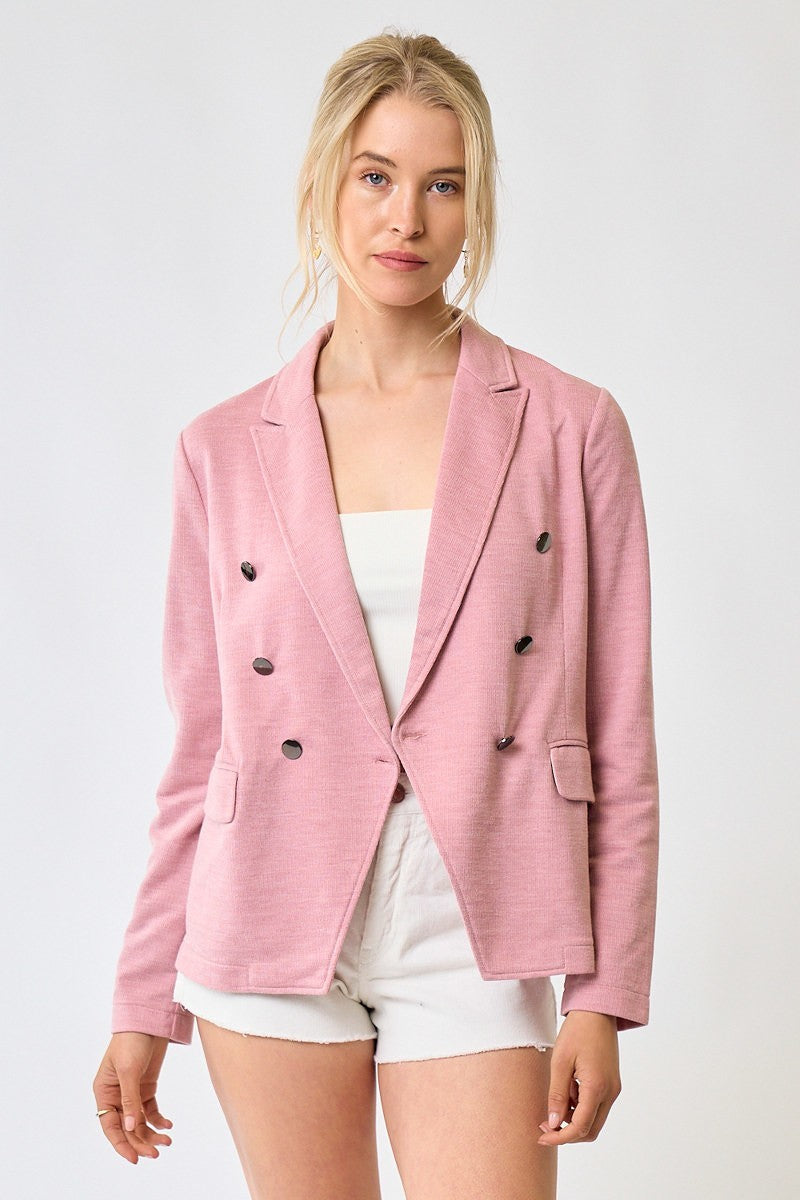 Double breasted knit on sale blazer