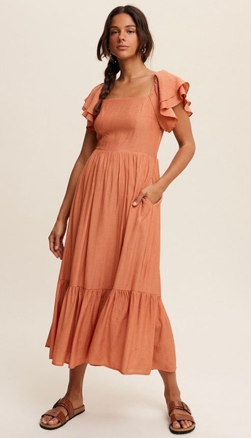 Gabriela ruffled maxi dress hotsell