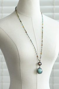 Amazonite Rosary Beaded Chain Necklace