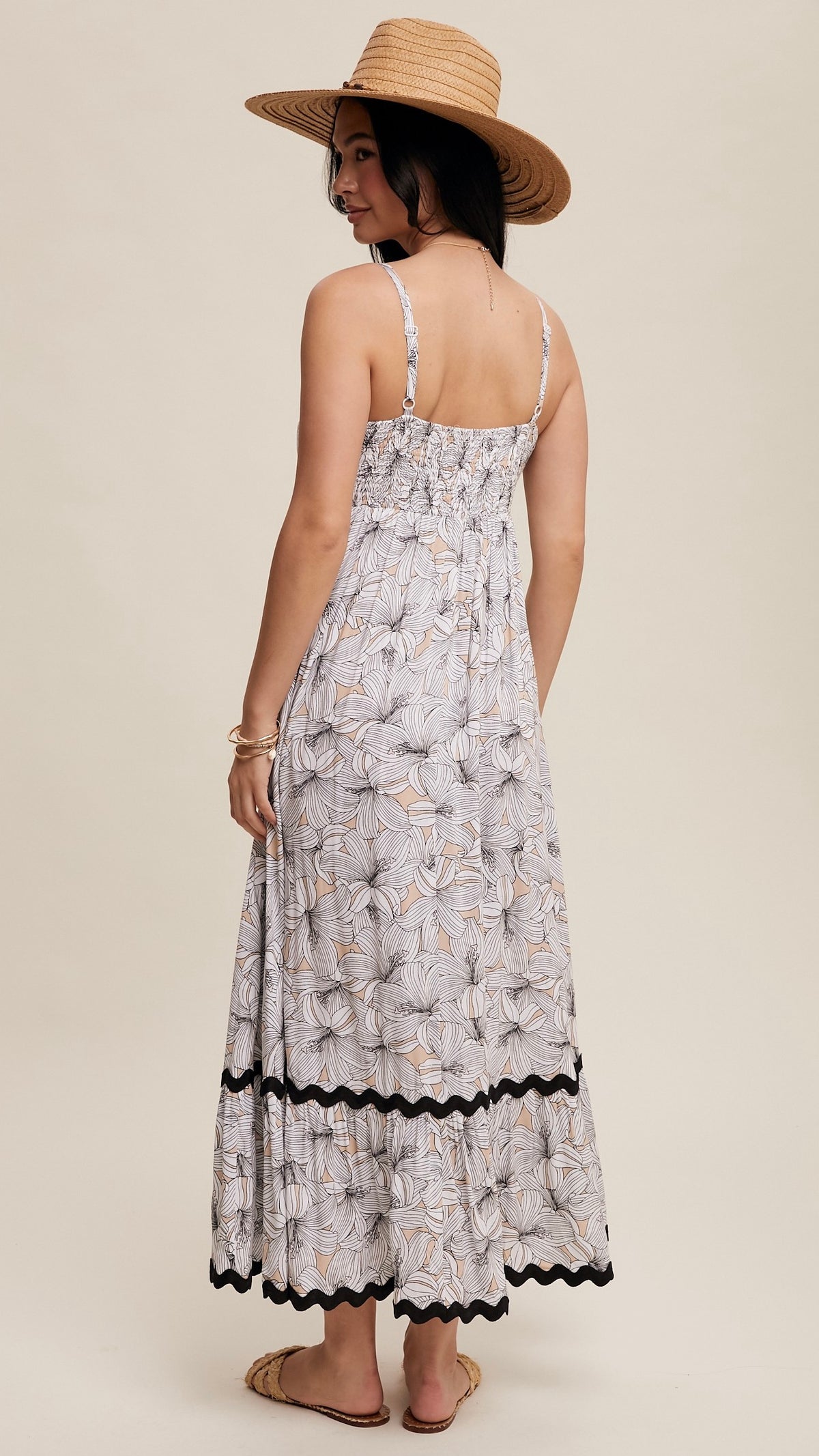 Aloha Wave Trimmed Maxi Dress