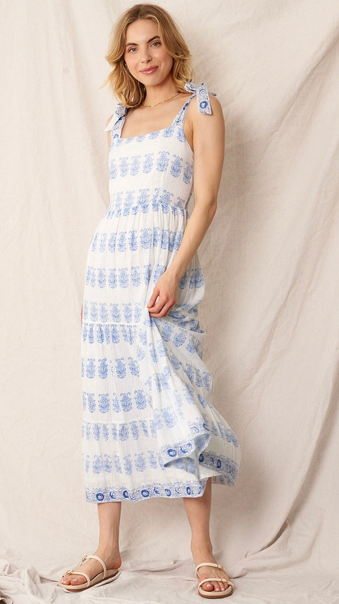 Willow Pattern Tie Dress