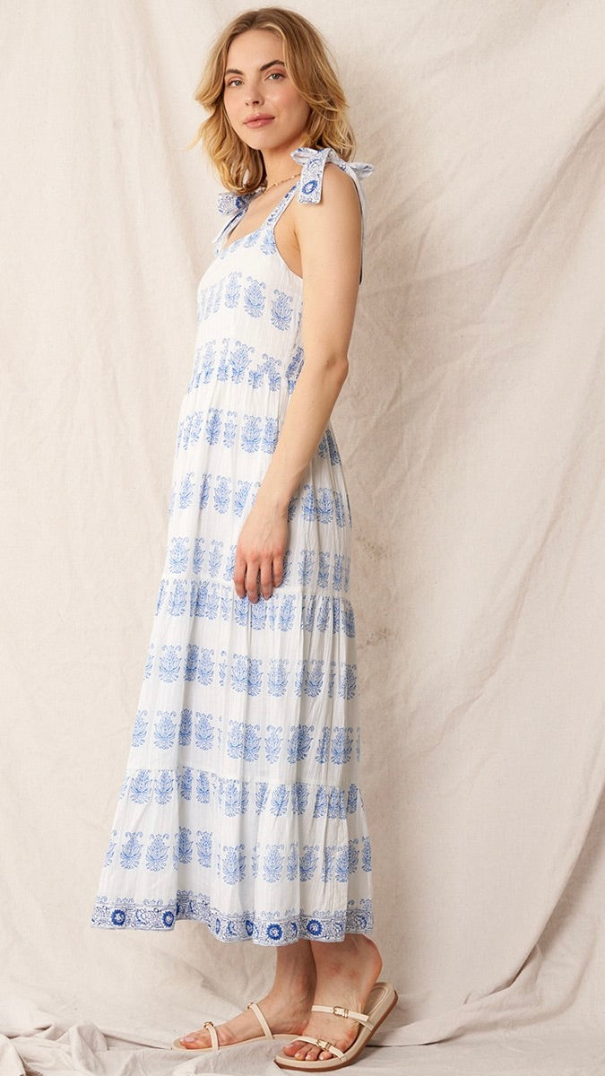 Willow Pattern Tie Dress