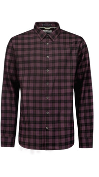 No Excess Check Shirt Aubergine