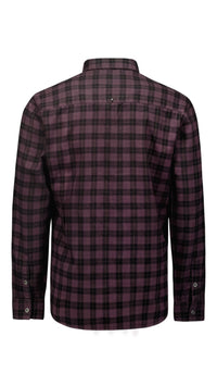 No Excess Check Shirt Aubergine