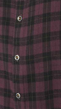 No Excess Check Shirt Aubergine