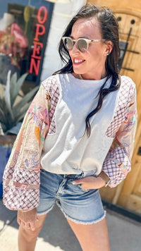 Lola Mixed Print Long Sleeve Top