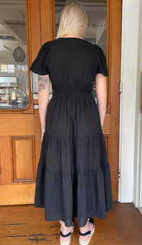 Tilly Tiered Midi Dress Black