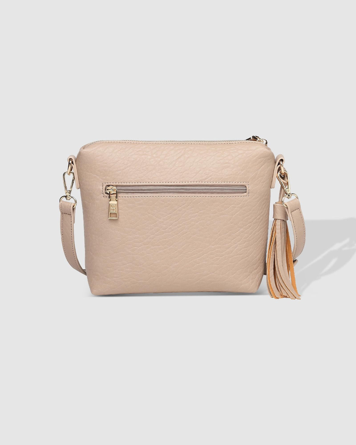 Kasey Textured Crossbody Bag With Logo Strap Putty