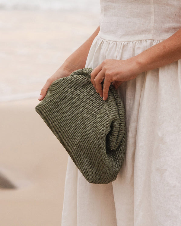 Lotus Clutch Sage Green