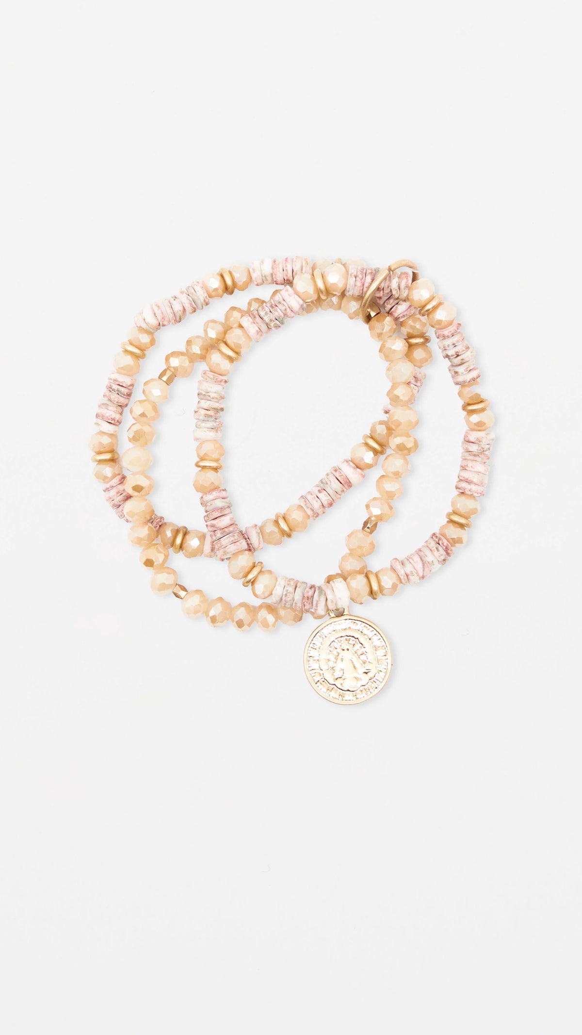 Worn Gold Disc Bracelet