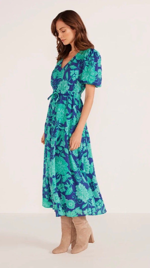 Connie Puff Sleeve Midi Dress