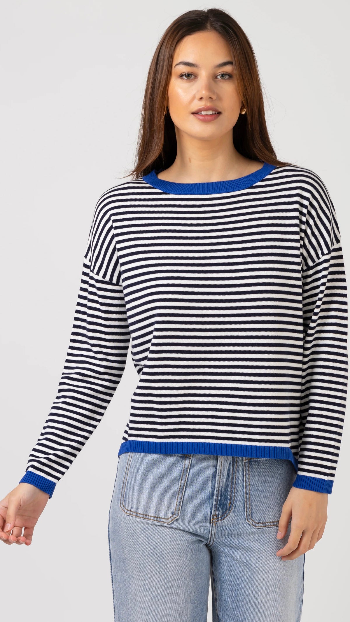 Street Jumper Navy Stripe