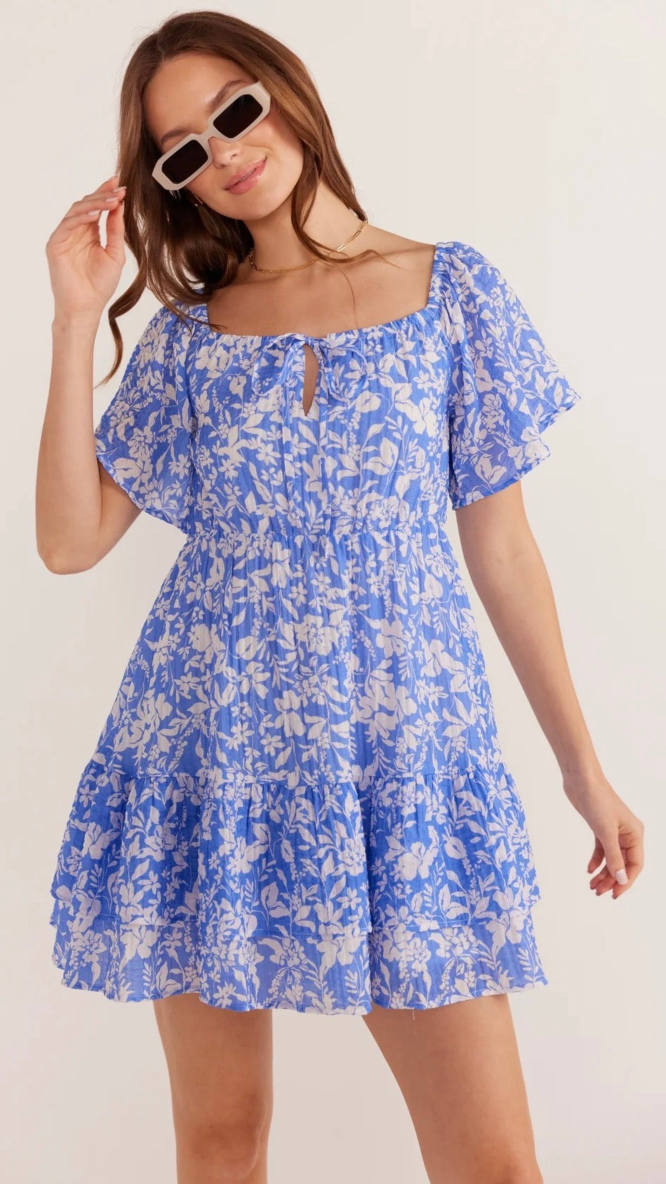 Waverly Flutter Sleeve Mini Dress