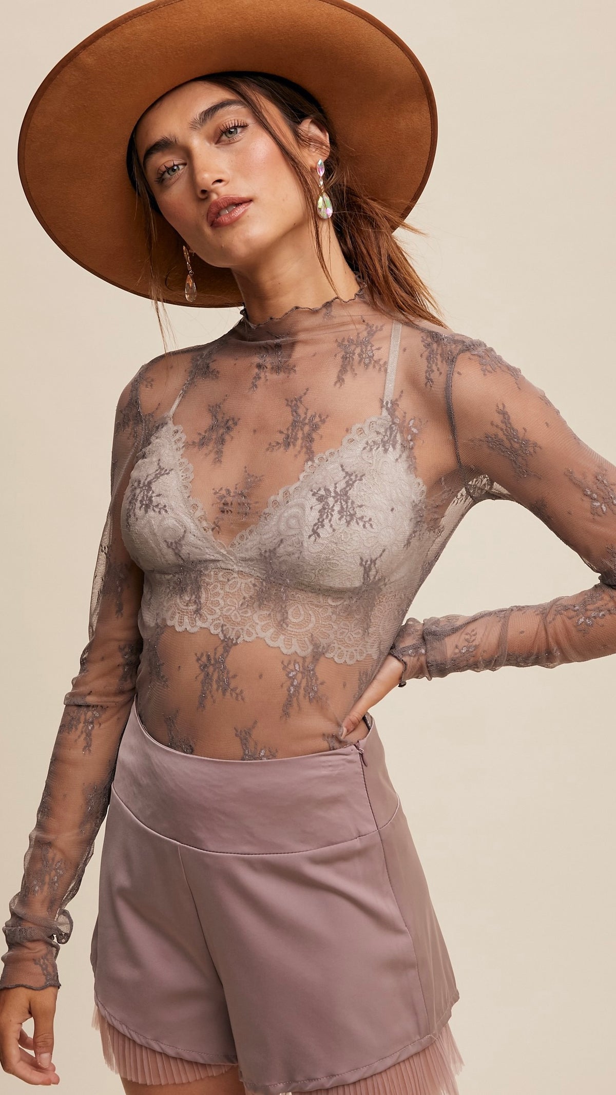 Emma Lace Layering top Lavender