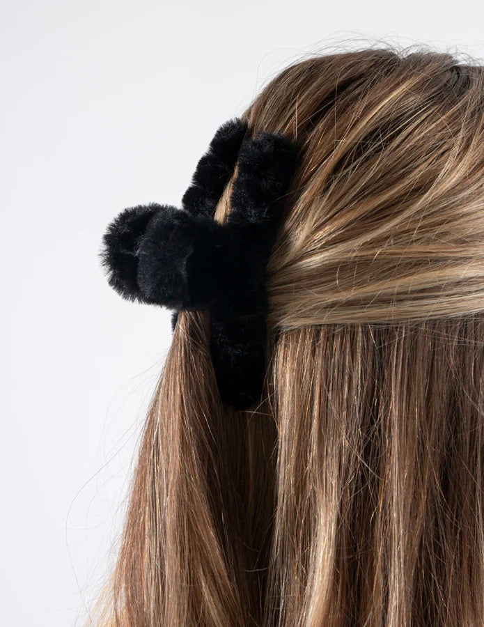 Hair Grip Fluffy Black