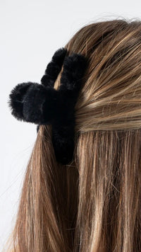 Hair Grip Fluffy Black