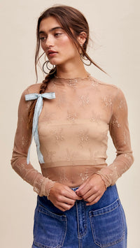 Emma Lace Layering top Beige