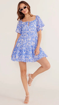 Waverly Flutter Sleeve Mini Dress