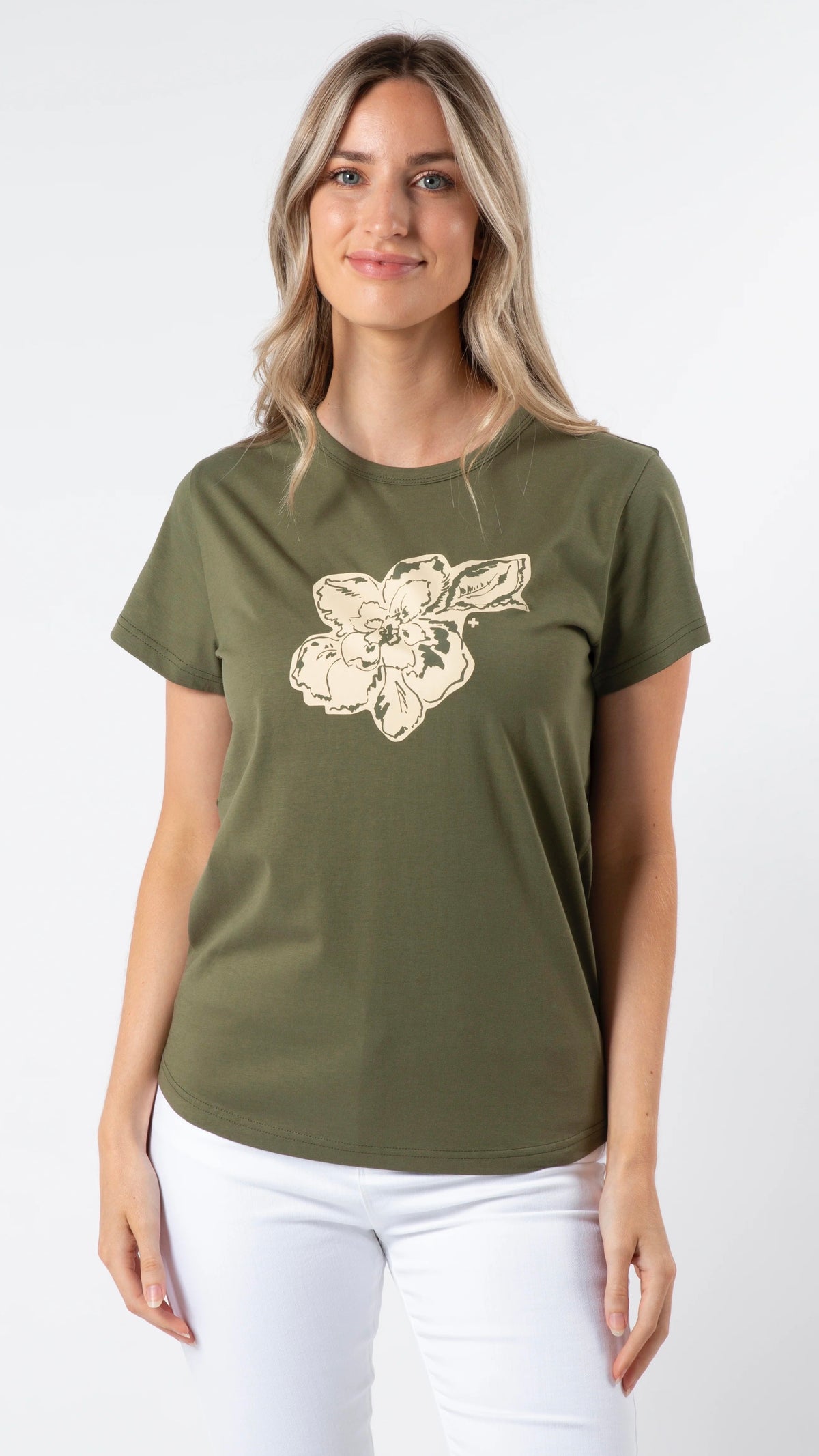 T Shirt Khaki Petal Garden