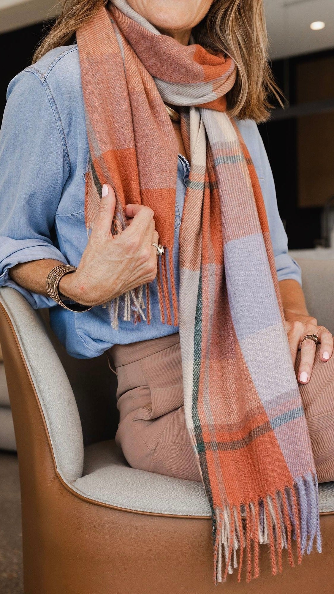 Balmoral Scarf Blue Check