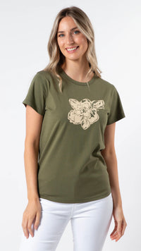 T Shirt Khaki Petal Garden