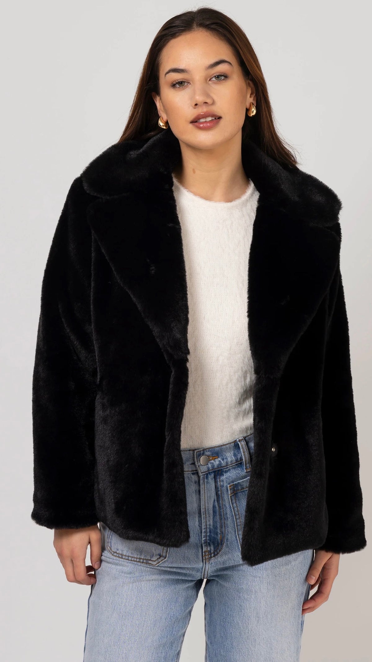 Britta Fur Jacket Black