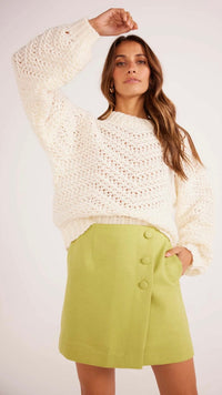 Luna Zig-Zag Knit Jumper Ivory