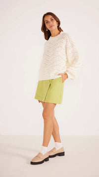 Luna Zig-Zag Knit Jumper Ivory