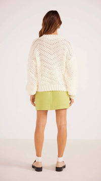 Luna Zig-Zag Knit Jumper Ivory