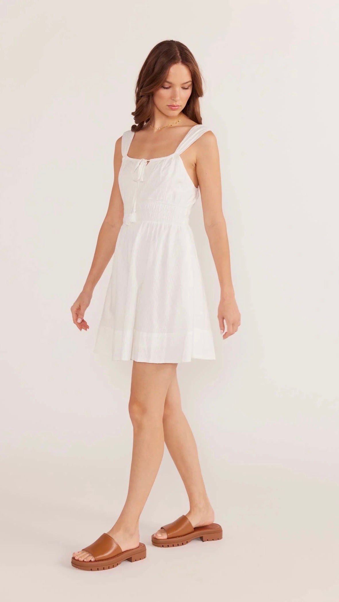 Lotus Drawstring Mini Dress