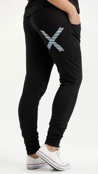 Apartment Pants Black with Stormy Stripe X