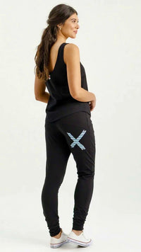 Apartment Pants Black with Stormy Stripe X