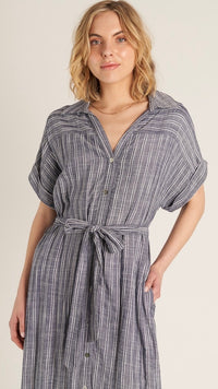 Lauren Button Down Shirt Dress Navy