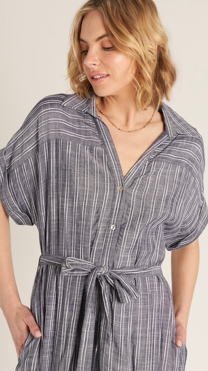 Lauren Button Down Shirt Dress Navy