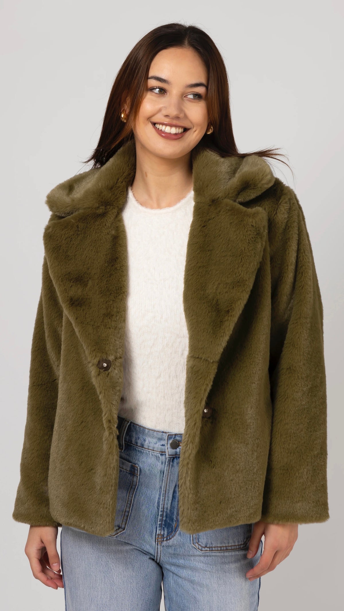 Britta Fur Jacket Moss