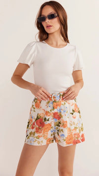 Odette Flutter Sleeve Tee Ivory