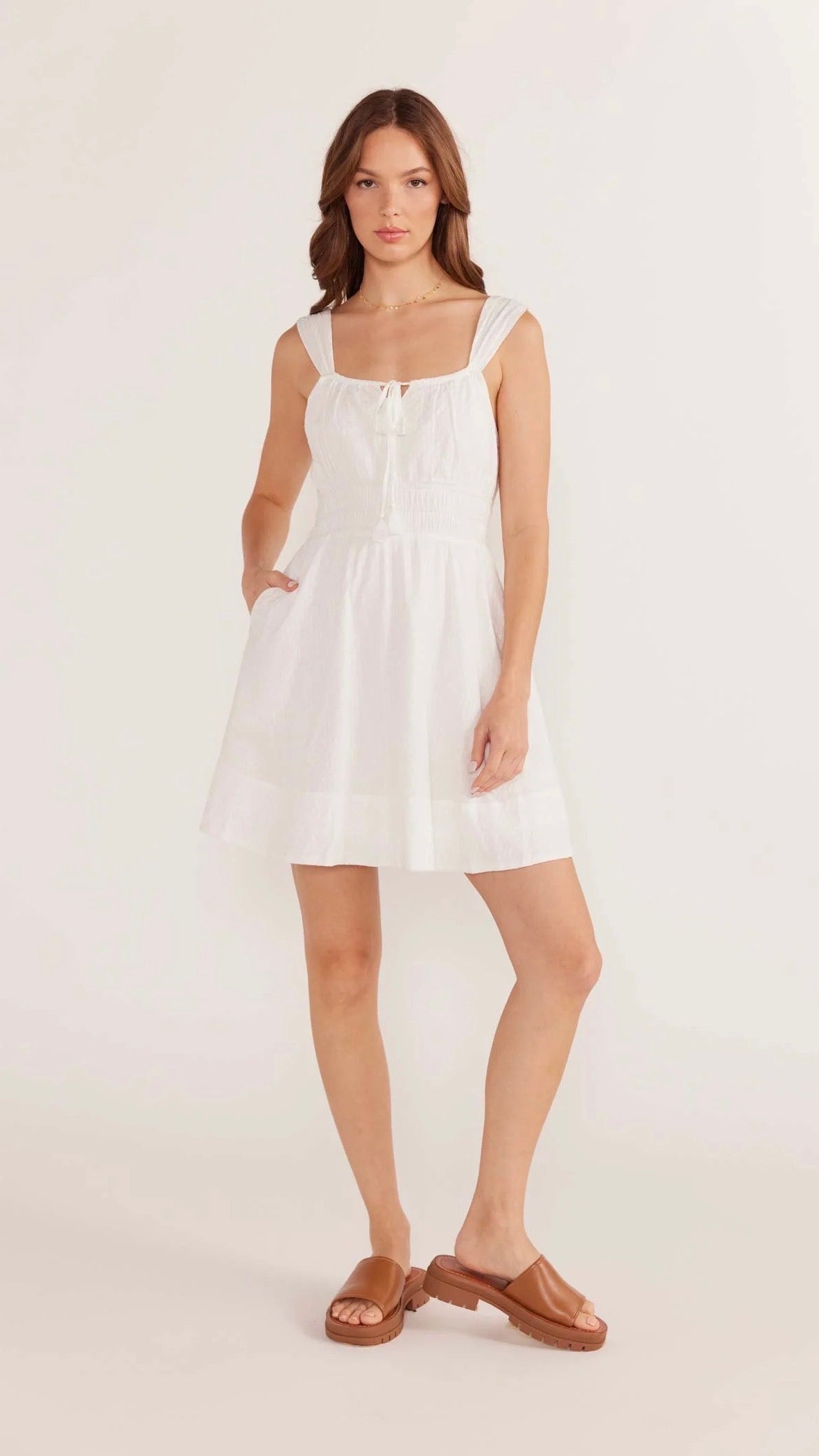 Lotus Drawstring Mini Dress