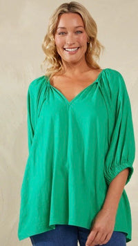 Sardinia Relaxed Blouse Verde