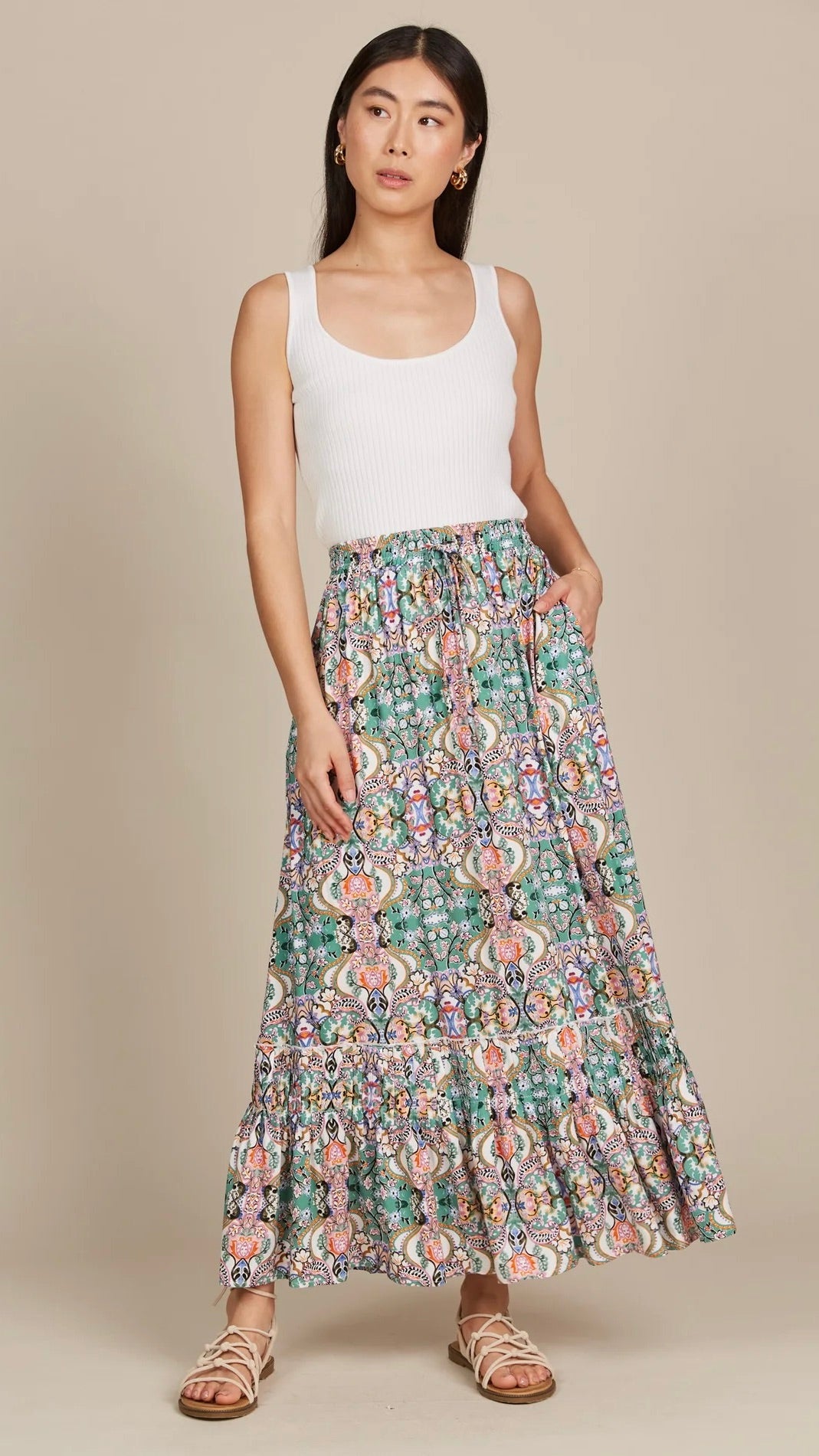 Esme Maxi Skirt Lotus Fleuron