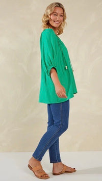 Sardinia Relaxed Blouse Verde