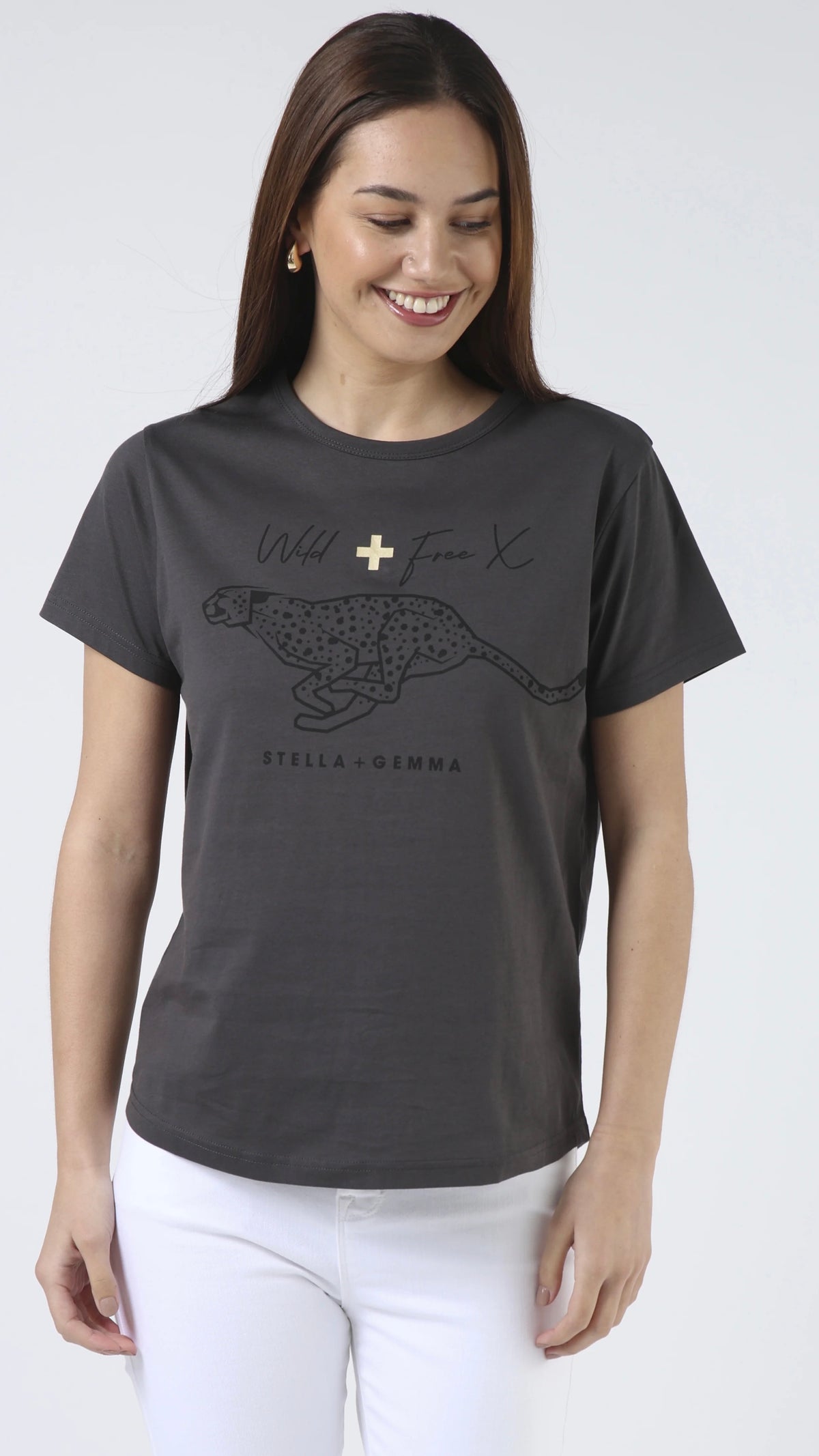 Ace Tee Grey Snow Leopard