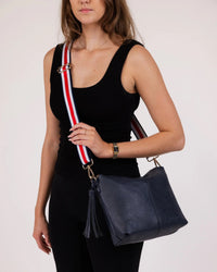 Daisy Stripe Crossbody Bag Navy