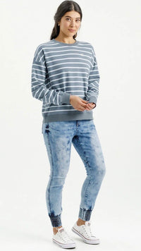 Kayla Crew Stormy Stripe