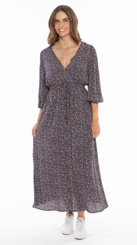 Seeking Lola Encompassed Maxi Dress Marine Sprig