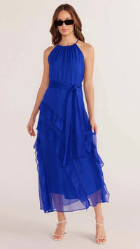 Merina Frill Maxi Dress Saphire Blue