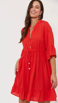 Isola Tie Dress Negroni