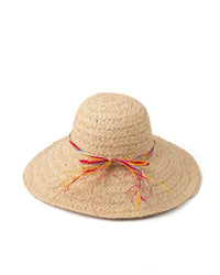 Straw Hat Natural Raffia Bow