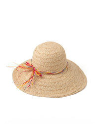 Straw Hat Natural Raffia Bow