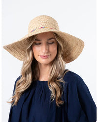 Straw Hat Natural Raffia Bow